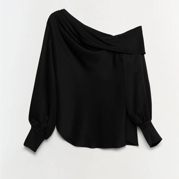 Jonathan Simkhai l Draped One Shoulder Top Black XS - Picture 9 of 9